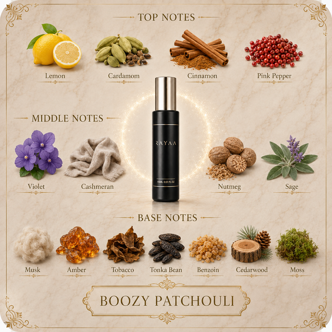 Rayaa Niche Boozy Patchouli EXTRAIT 15ml Spray