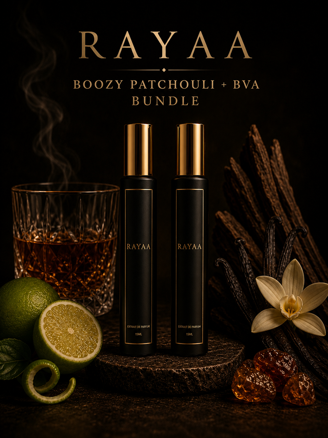 Boozy Patchouli and Black Vanilla Amber Bundle (2 x 15ml Extrait) (Copy)