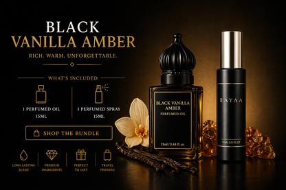 Black Vanilla Amber Bundle (15ml Spray and 13ml Oil)