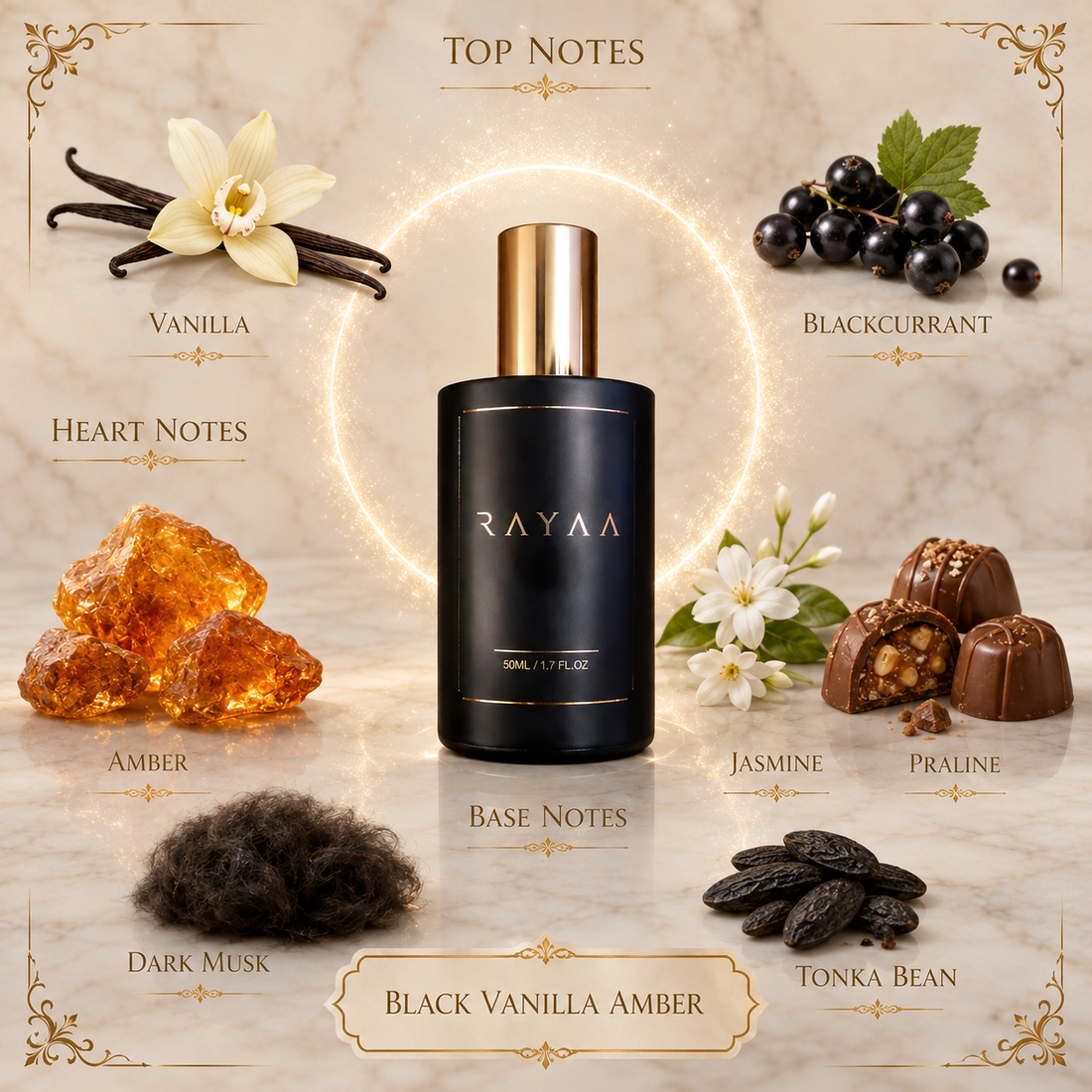 Rayaa Niche Black Vanilla Amber 50ml Spray