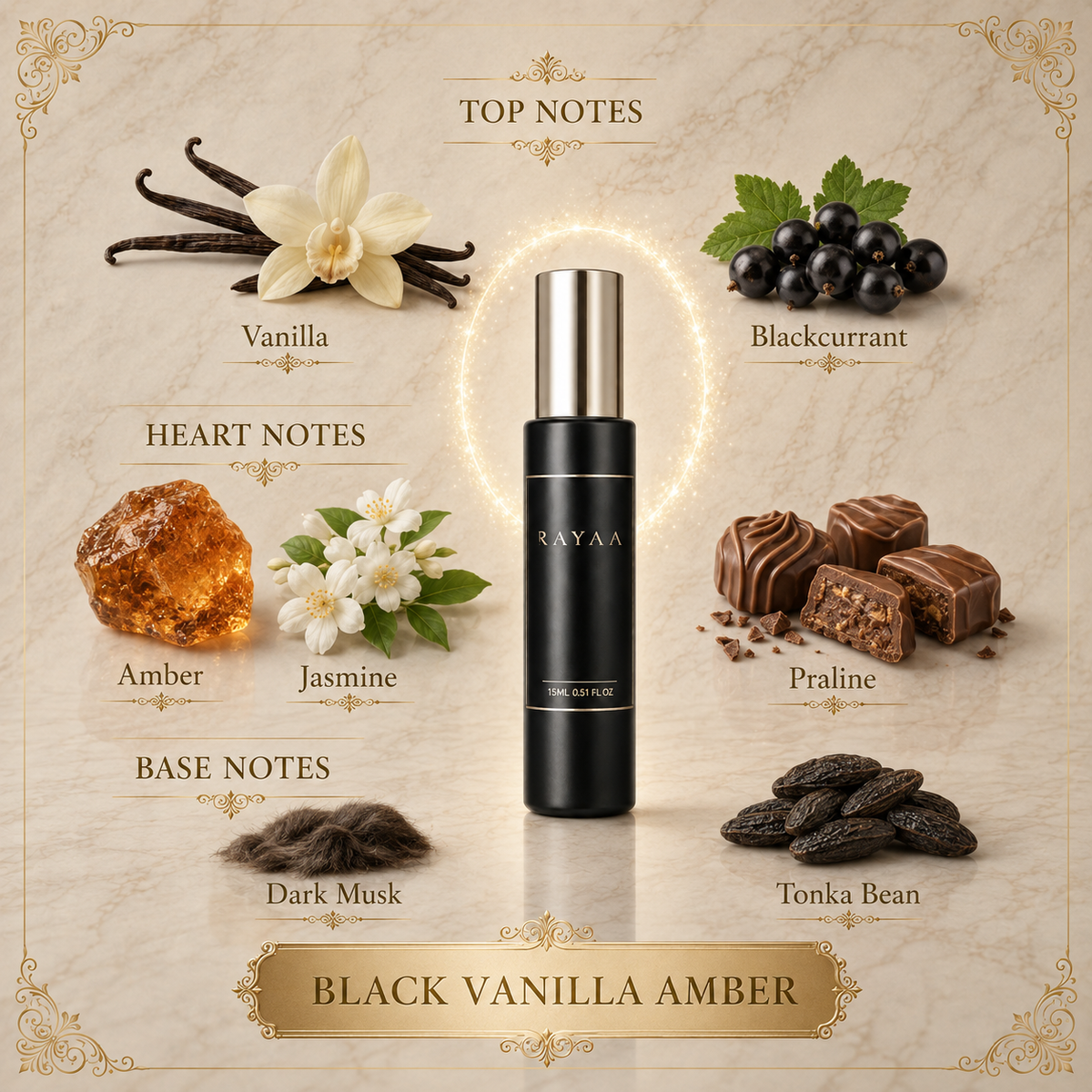 Rayaa Niche Black Vanilla Amber 15ml EXTRAIT Spray